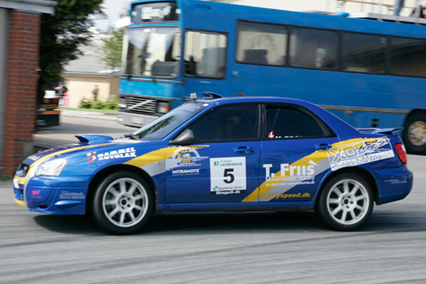 Michael Broberg starter for første gang i Tvilum Rally Show i sin firhjulstrukne Subaru Impreza.